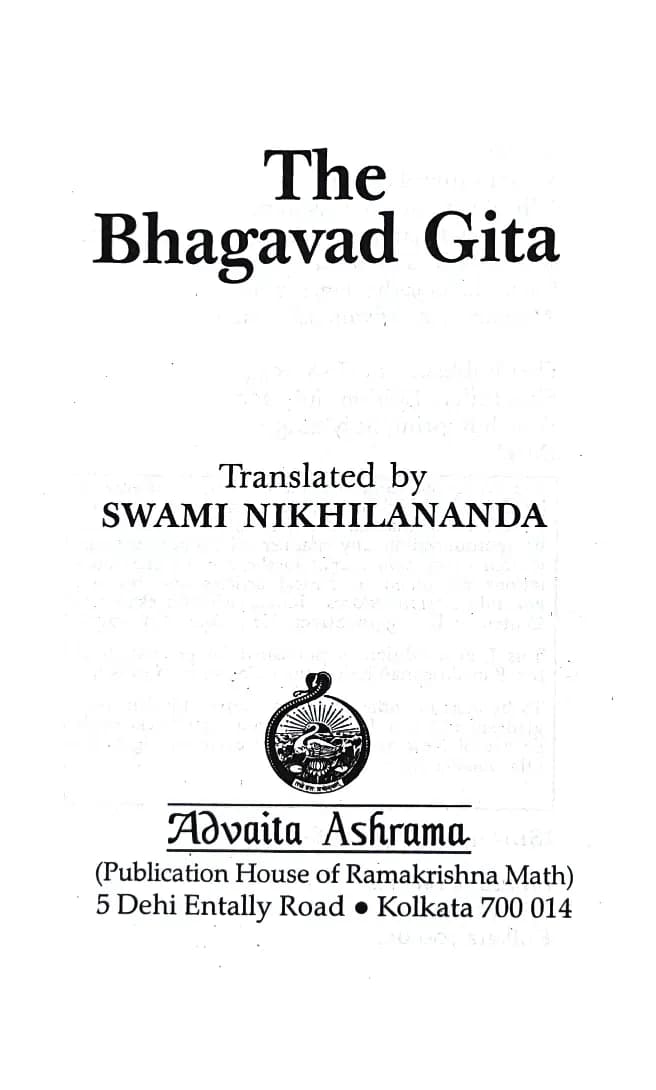 The Bhagagavad Gita (Nikhilananda) (POCKET )