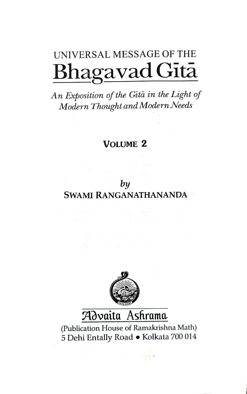 Universal Message of The Bhagavad Gita (Voume 2)