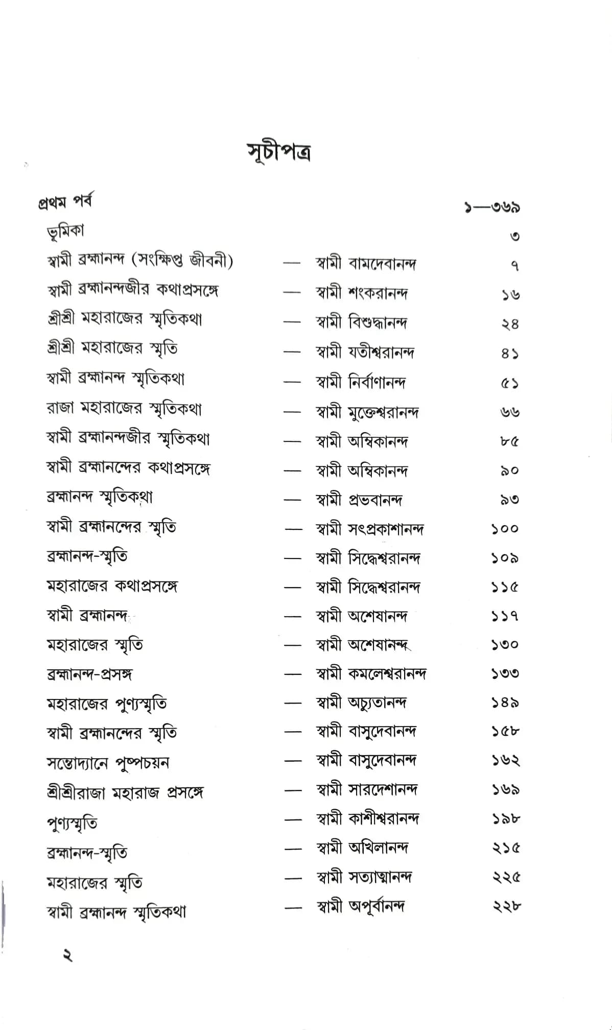 স্বামী ব্রহ্মানন্দের স্মৃতিকথা