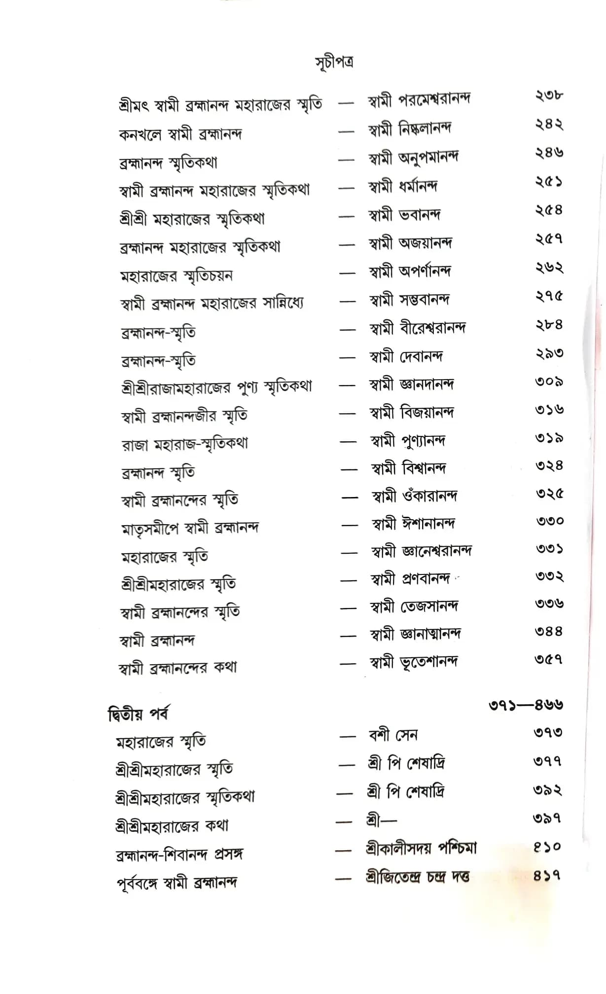স্বামী ব্রহ্মানন্দের স্মৃতিকথা