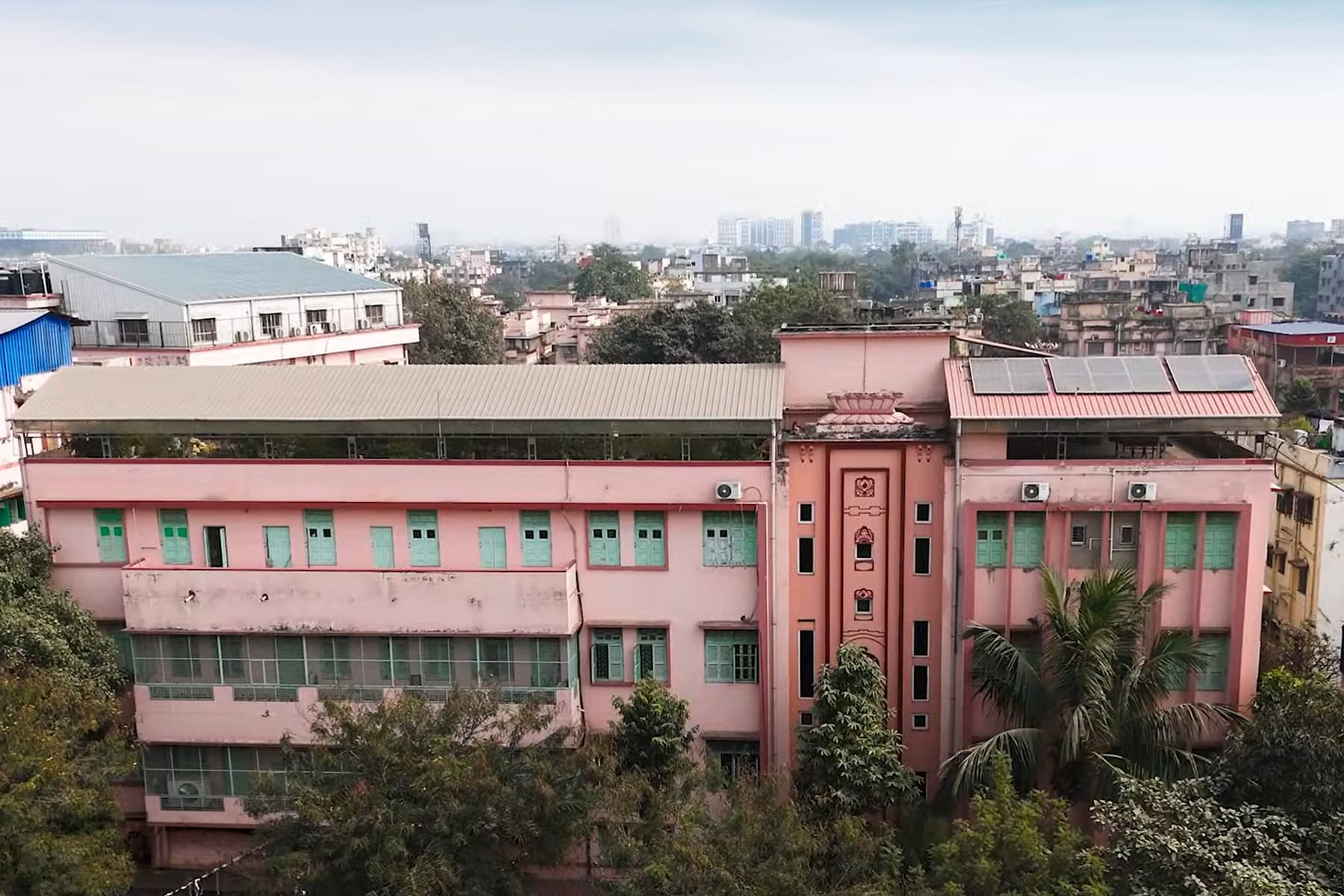 The present four-storey Udbodhan Karyalaya at Bagbazar.